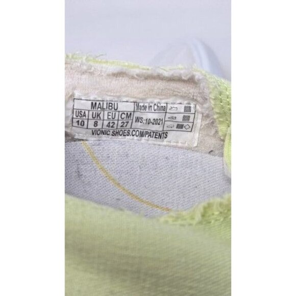 Vionic Beach Women's Malibu Slip-On green yellow sneaker size 10 - Picture 6 of 9